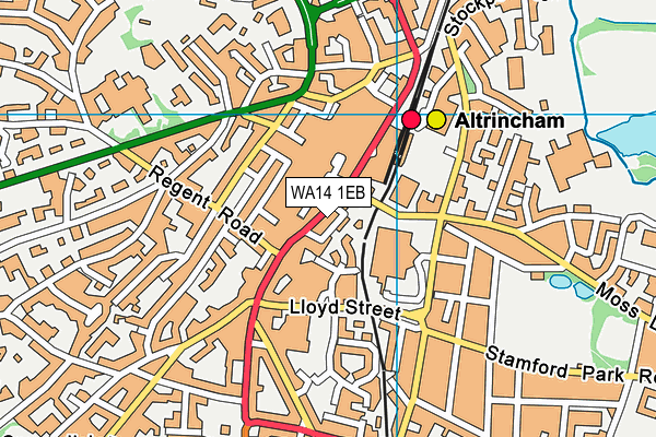 WA14 1EB map - OS VectorMap District (Ordnance Survey)