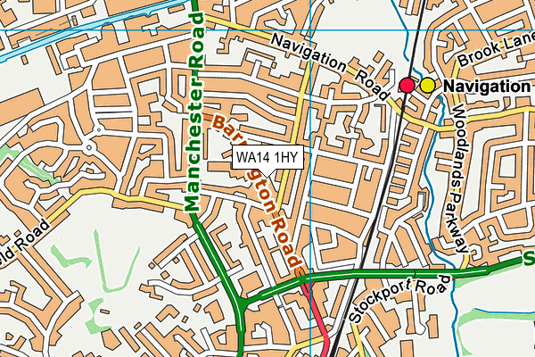 WA14 1HY map - OS VectorMap District (Ordnance Survey)