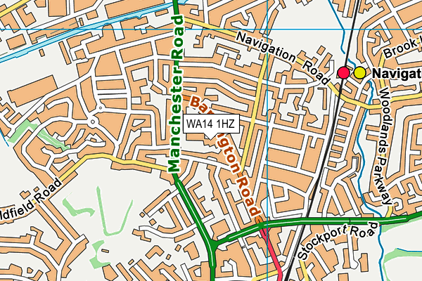 WA14 1HZ map - OS VectorMap District (Ordnance Survey)