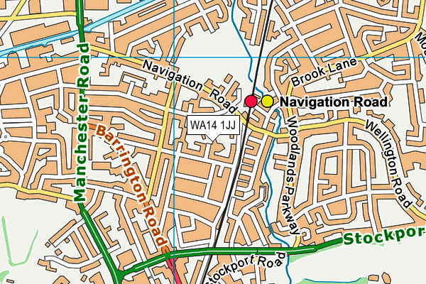 WA14 1JJ map - OS VectorMap District (Ordnance Survey)