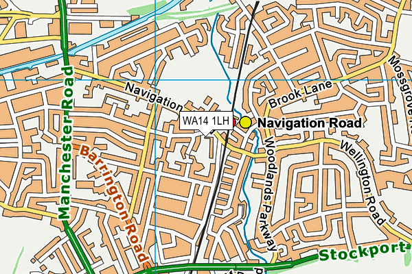 WA14 1LH map - OS VectorMap District (Ordnance Survey)
