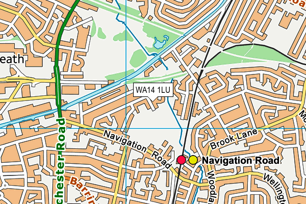WA14 1LU map - OS VectorMap District (Ordnance Survey)