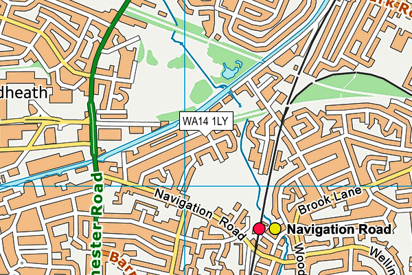 WA14 1LY map - OS VectorMap District (Ordnance Survey)