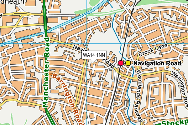 WA14 1NN map - OS VectorMap District (Ordnance Survey)