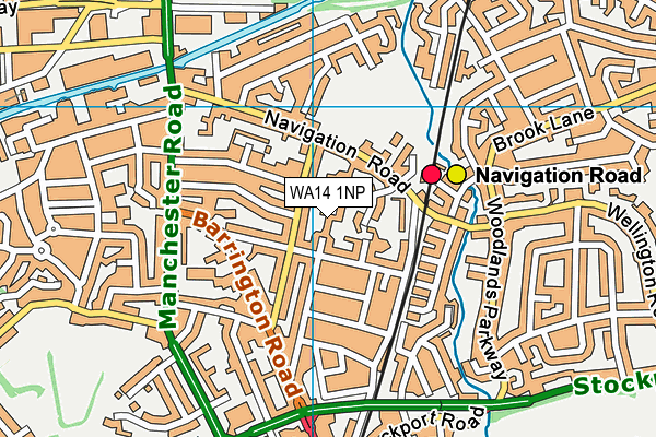 WA14 1NP map - OS VectorMap District (Ordnance Survey)