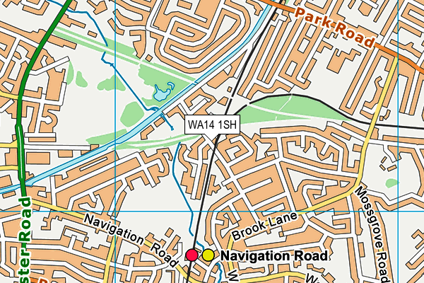 WA14 1SH map - OS VectorMap District (Ordnance Survey)