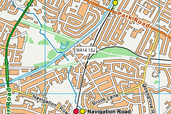 WA14 1SJ map - OS VectorMap District (Ordnance Survey)