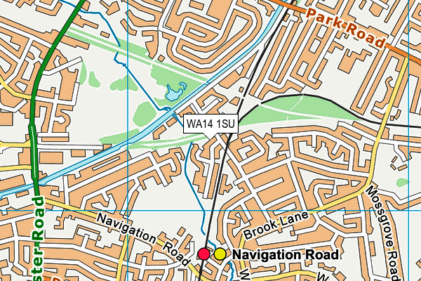 WA14 1SU map - OS VectorMap District (Ordnance Survey)