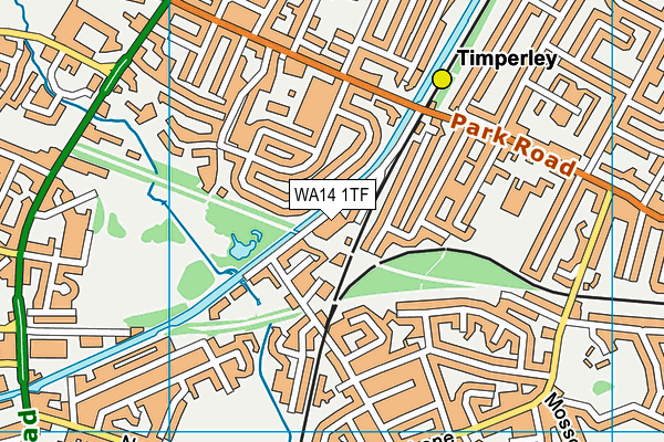 WA14 1TF map - OS VectorMap District (Ordnance Survey)