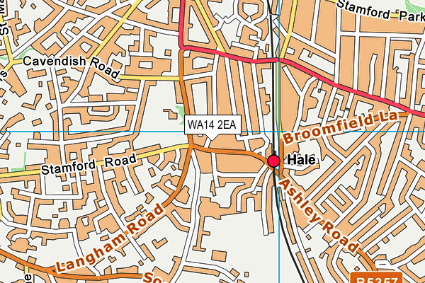 WA14 2EA map - OS VectorMap District (Ordnance Survey)