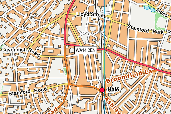 WA14 2EN map - OS VectorMap District (Ordnance Survey)