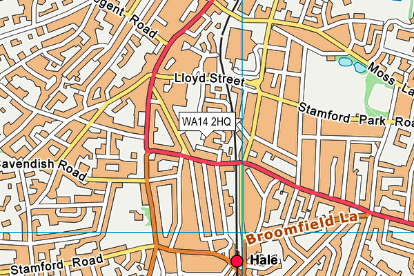 WA14 2HQ map - OS VectorMap District (Ordnance Survey)