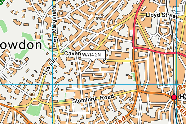 WA14 2NT map - OS VectorMap District (Ordnance Survey)