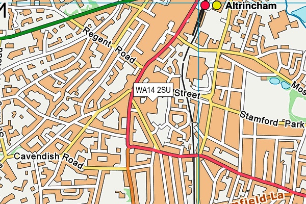 WA14 2SU map - OS VectorMap District (Ordnance Survey)
