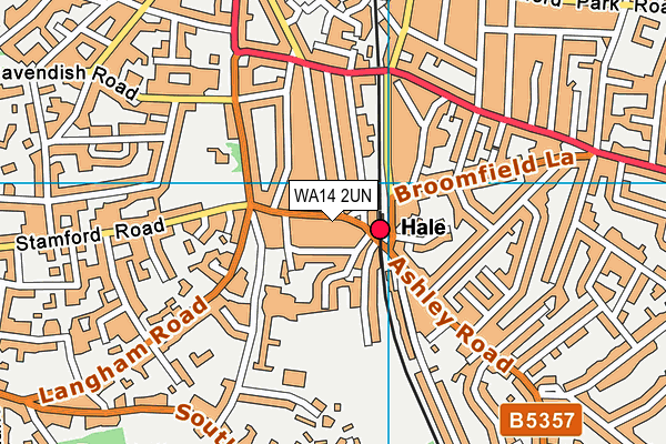 WA14 2UN map - OS VectorMap District (Ordnance Survey)