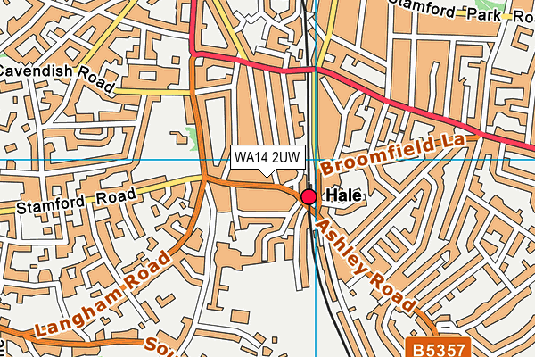 WA14 2UW map - OS VectorMap District (Ordnance Survey)