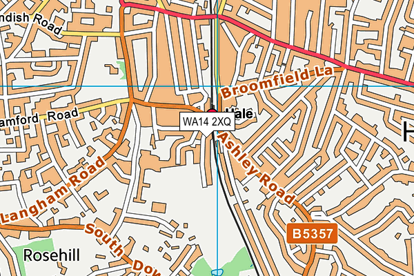 WA14 2XQ map - OS VectorMap District (Ordnance Survey)