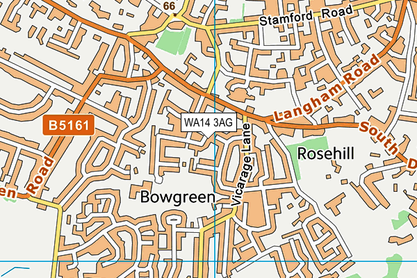 WA14 3AG map - OS VectorMap District (Ordnance Survey)