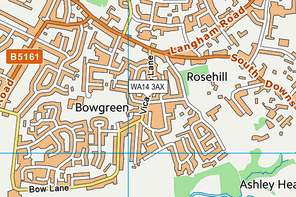 WA14 3AX map - OS VectorMap District (Ordnance Survey)