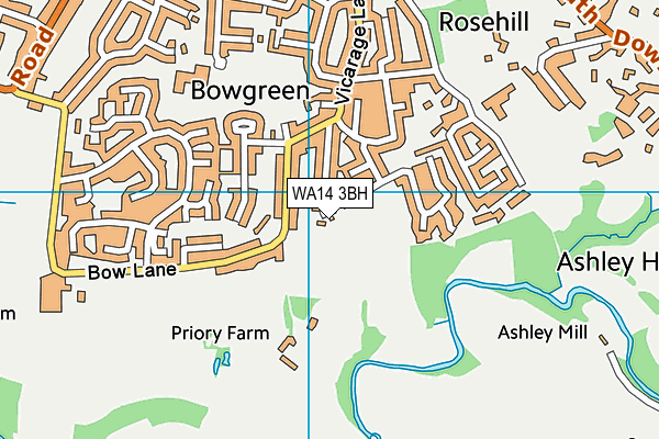 Bowdon Vale Cricket Club map (WA14 3BH) - OS VectorMap District (Ordnance Survey)