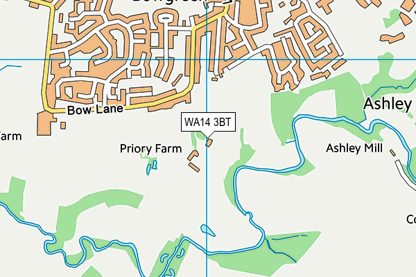 WA14 3BT map - OS VectorMap District (Ordnance Survey)