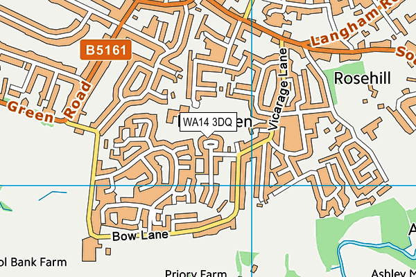 WA14 3DQ map - OS VectorMap District (Ordnance Survey)