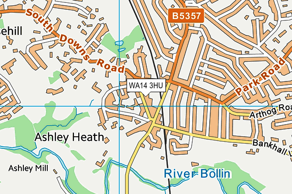 WA14 3HU map - OS VectorMap District (Ordnance Survey)