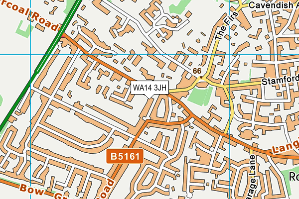 WA14 3JH map - OS VectorMap District (Ordnance Survey)