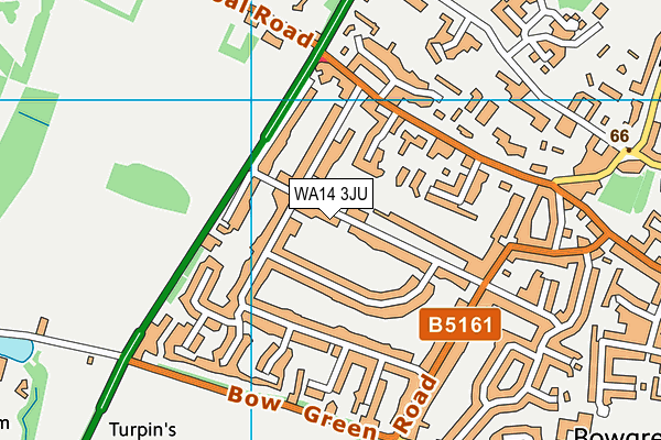 WA14 3JU map - OS VectorMap District (Ordnance Survey)