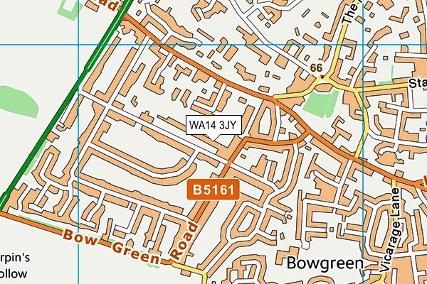 WA14 3JY map - OS VectorMap District (Ordnance Survey)