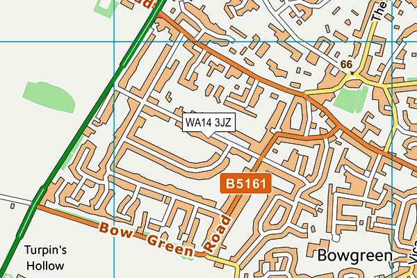 WA14 3JZ map - OS VectorMap District (Ordnance Survey)