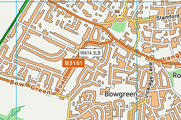 WA14 3LB map - OS VectorMap District (Ordnance Survey)