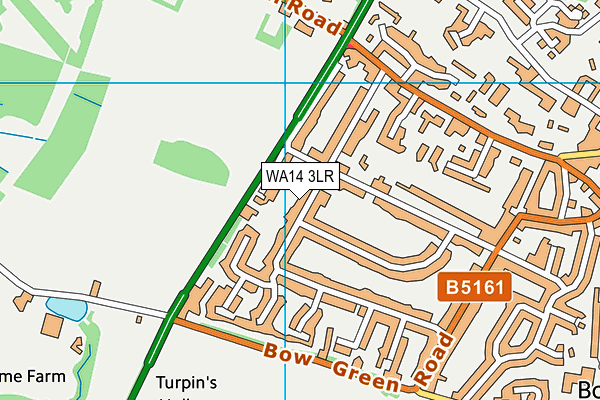 WA14 3LR map - OS VectorMap District (Ordnance Survey)
