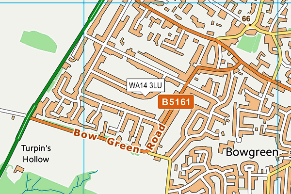 WA14 3LU map - OS VectorMap District (Ordnance Survey)