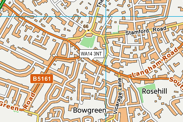 WA14 3NT map - OS VectorMap District (Ordnance Survey)