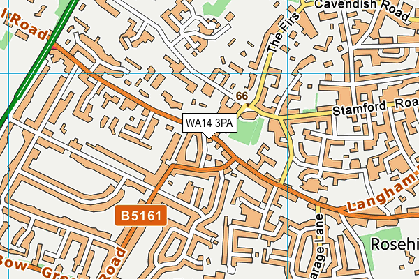 WA14 3PA map - OS VectorMap District (Ordnance Survey)