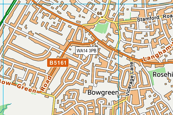 WA14 3PB map - OS VectorMap District (Ordnance Survey)