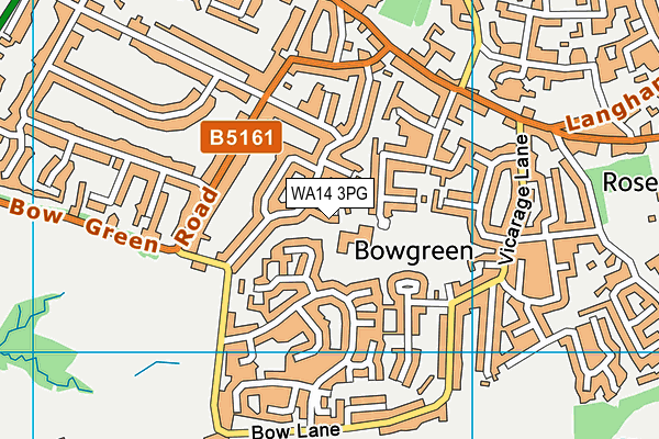 WA14 3PG map - OS VectorMap District (Ordnance Survey)