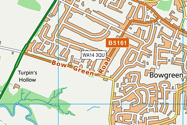 WA14 3QU map - OS VectorMap District (Ordnance Survey)