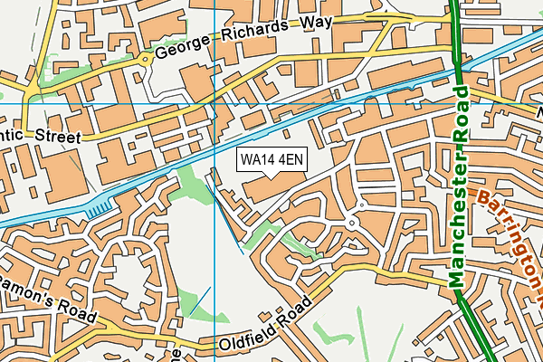 WA14 4EN map - OS VectorMap District (Ordnance Survey)