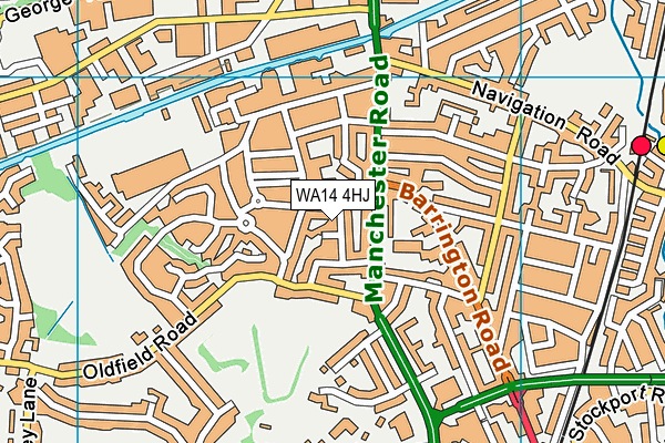WA14 4HJ map - OS VectorMap District (Ordnance Survey)