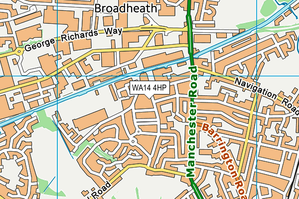 WA14 4HP map - OS VectorMap District (Ordnance Survey)