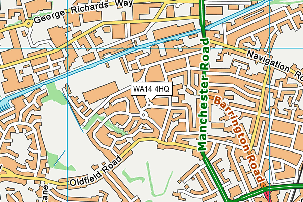 WA14 4HQ map - OS VectorMap District (Ordnance Survey)