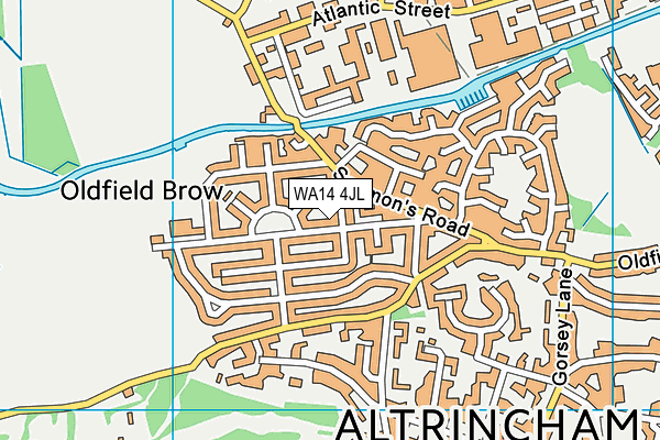 WA14 4JL map - OS VectorMap District (Ordnance Survey)