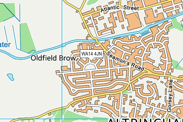WA14 4JN map - OS VectorMap District (Ordnance Survey)