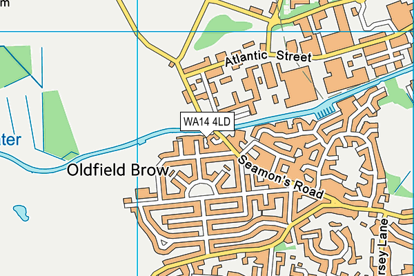 WA14 4LD map - OS VectorMap District (Ordnance Survey)