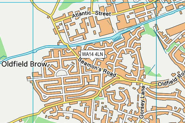WA14 4LN map - OS VectorMap District (Ordnance Survey)