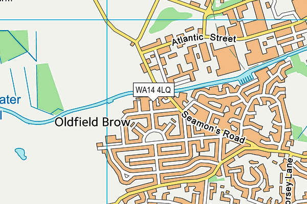 WA14 4LQ map - OS VectorMap District (Ordnance Survey)