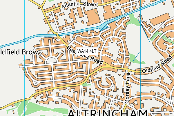 WA14 4LT map - OS VectorMap District (Ordnance Survey)