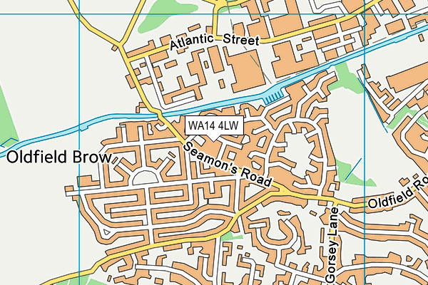 WA14 4LW map - OS VectorMap District (Ordnance Survey)